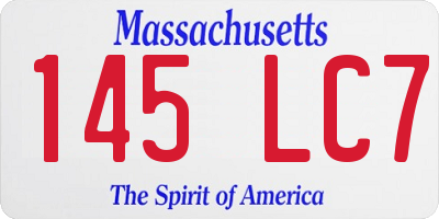 MA license plate 145LC7