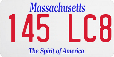 MA license plate 145LC8