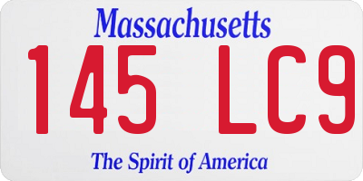 MA license plate 145LC9