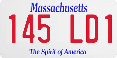 MA license plate 145LD1
