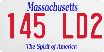 MA license plate 145LD2