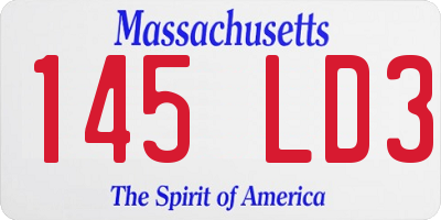 MA license plate 145LD3