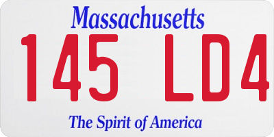 MA license plate 145LD4