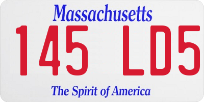 MA license plate 145LD5