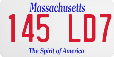 MA license plate 145LD7