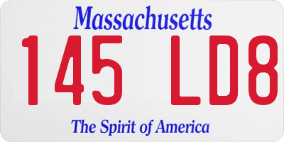MA license plate 145LD8