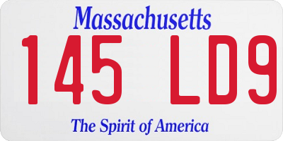MA license plate 145LD9