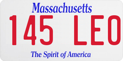 MA license plate 145LE0