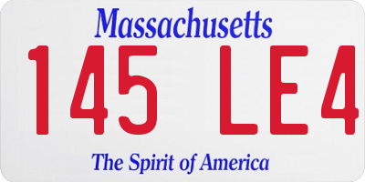 MA license plate 145LE4