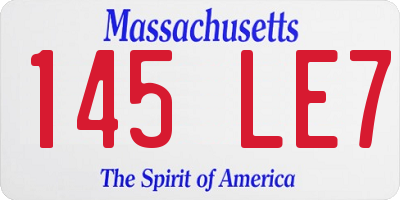 MA license plate 145LE7
