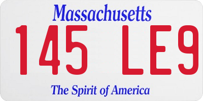 MA license plate 145LE9
