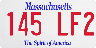 MA license plate 145LF2