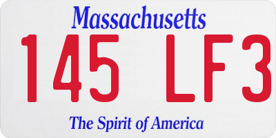 MA license plate 145LF3
