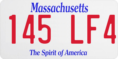 MA license plate 145LF4