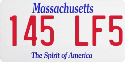 MA license plate 145LF5