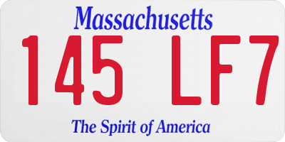 MA license plate 145LF7