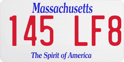 MA license plate 145LF8