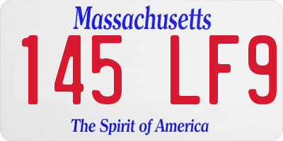 MA license plate 145LF9