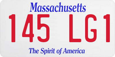 MA license plate 145LG1
