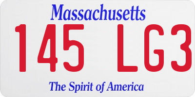 MA license plate 145LG3