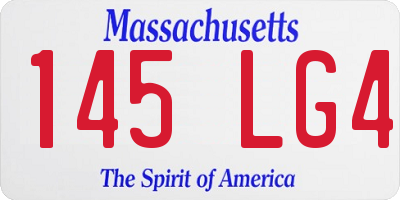 MA license plate 145LG4