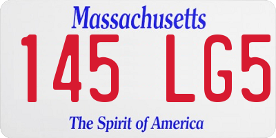 MA license plate 145LG5