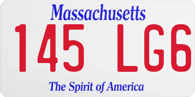 MA license plate 145LG6