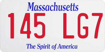 MA license plate 145LG7