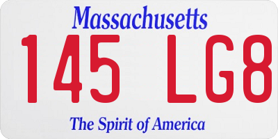 MA license plate 145LG8