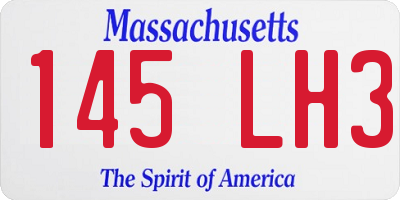 MA license plate 145LH3