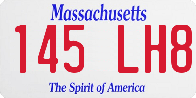 MA license plate 145LH8