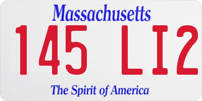 MA license plate 145LI2