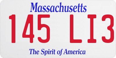 MA license plate 145LI3