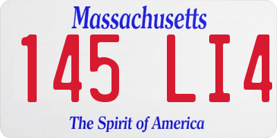 MA license plate 145LI4