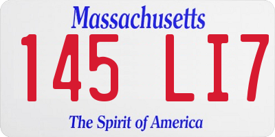 MA license plate 145LI7