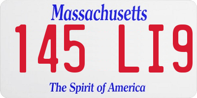 MA license plate 145LI9