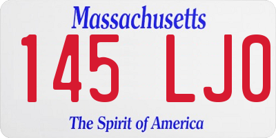 MA license plate 145LJ0