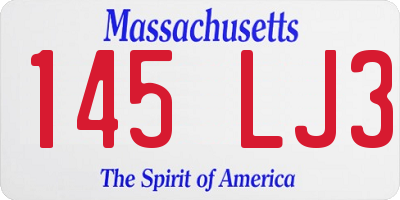 MA license plate 145LJ3