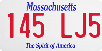 MA license plate 145LJ5