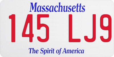 MA license plate 145LJ9