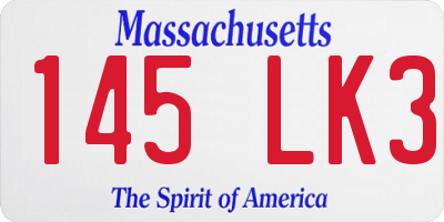 MA license plate 145LK3