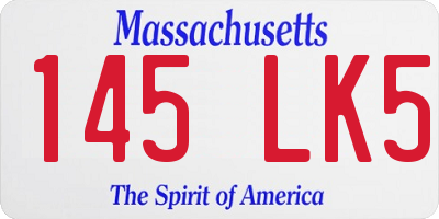 MA license plate 145LK5
