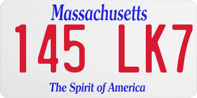 MA license plate 145LK7