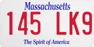 MA license plate 145LK9