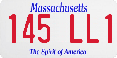 MA license plate 145LL1
