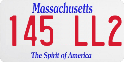 MA license plate 145LL2