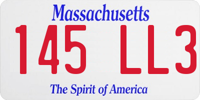 MA license plate 145LL3