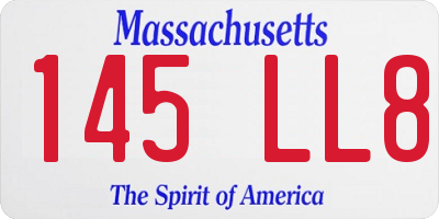 MA license plate 145LL8