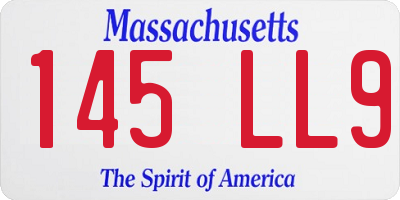 MA license plate 145LL9
