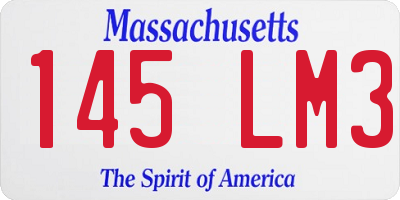 MA license plate 145LM3
